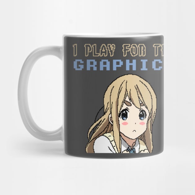 I Play For The Graphics - 8 Bit Cute Anime Manga Girl Gaming by TheCultureShack